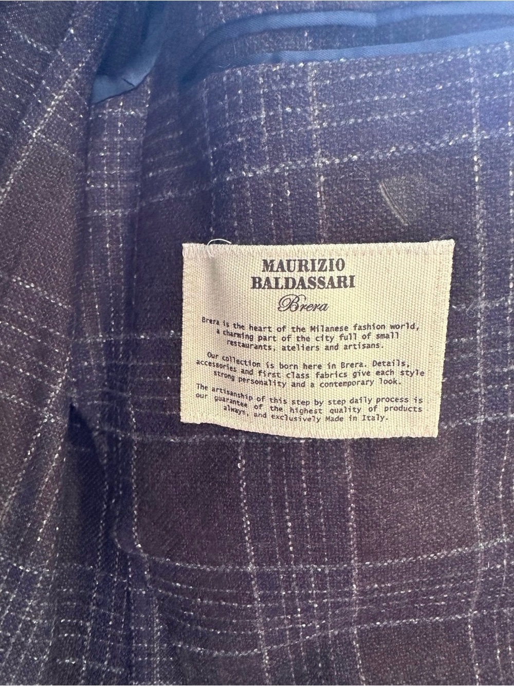 Maurizio Baldassari Men's Brown Plaid Wool Blazer - Classic Tailored Fit - Picture 4 of 9